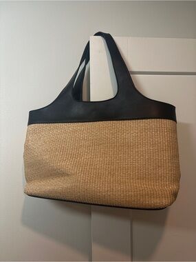 Call It Spring Black Trimmed Woven Tote